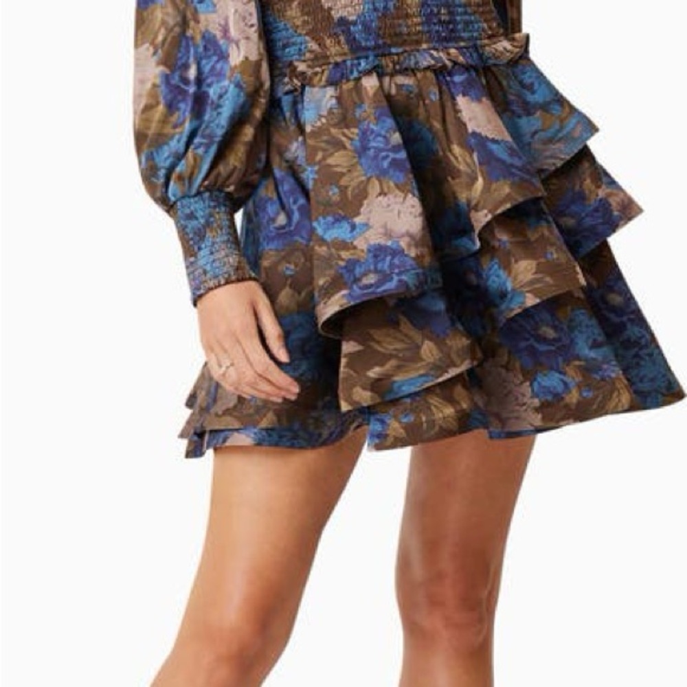Elliatt Blue and Brown Floral Dress - Picture 2 of 11